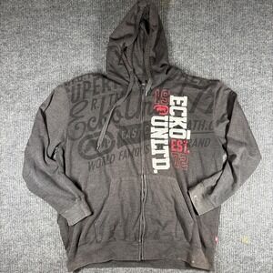 Vtg Ecko Unltd Hoodie Mens 3XL Full Zip Sweater Logo Hip Hop Street Wear Y2K